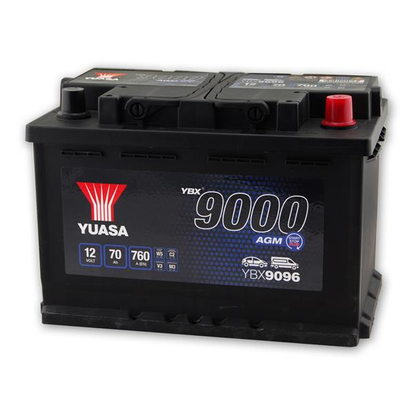 12V 70Ah 760A Yuasa YBX9096 AGM Autobatterie